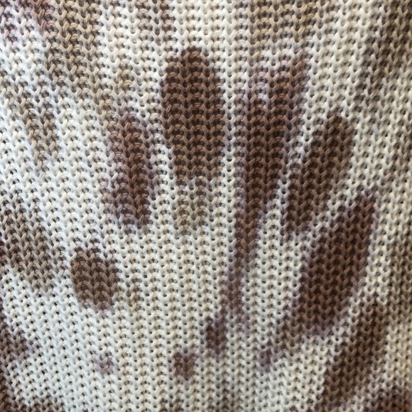 Aerie Oversized Sweater Ivory Brown Tie Dye Ribbed Pullover Long Sleeve Boho M - Picture 7 of 11